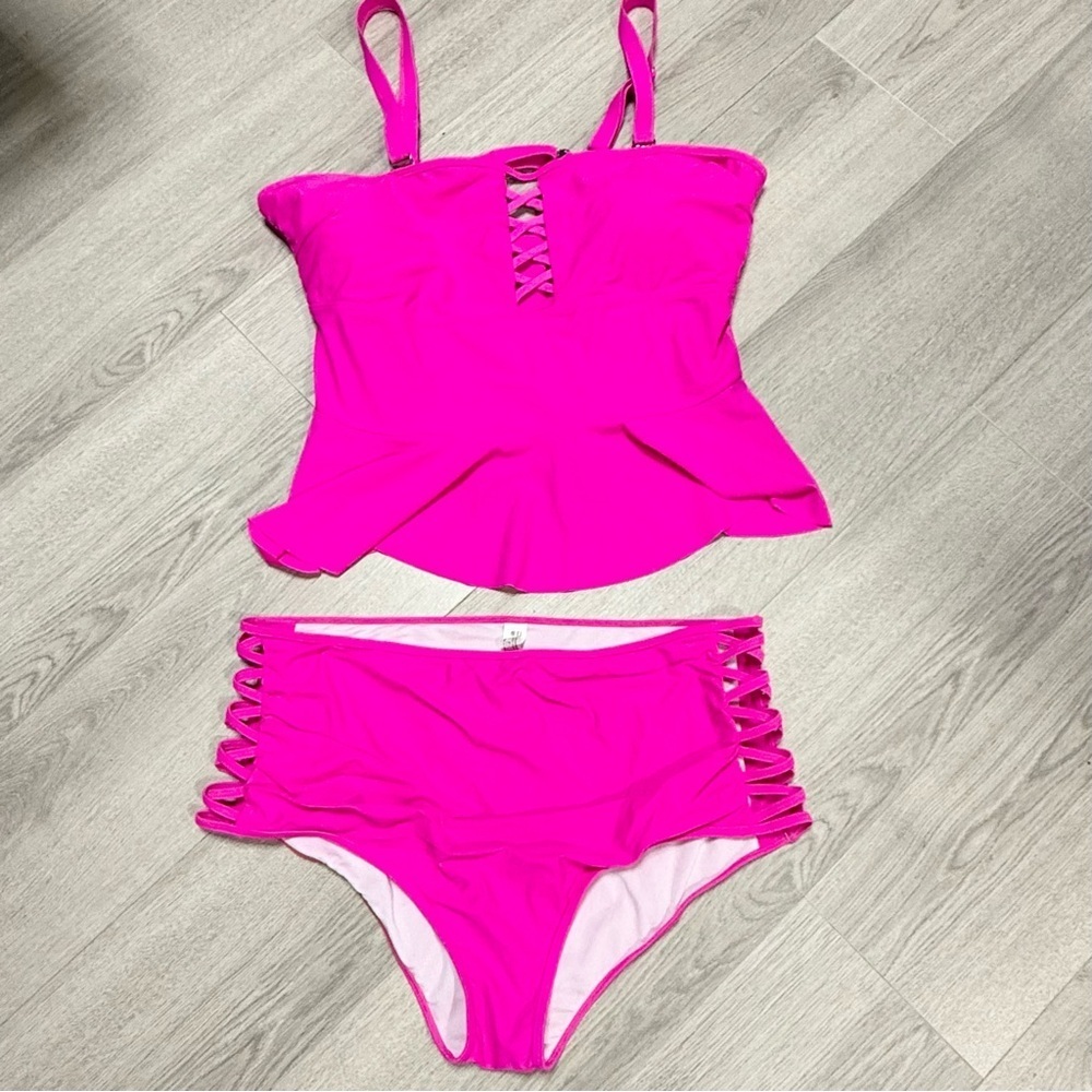 Younique Hot Pink Swimsuit Set 22W